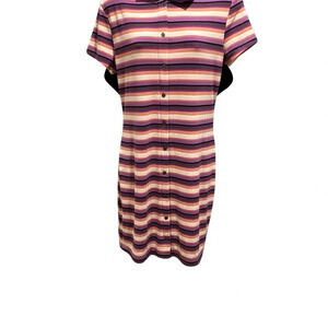 NWT Wild Fable Burgundy Striped Shirt Dress Size Large